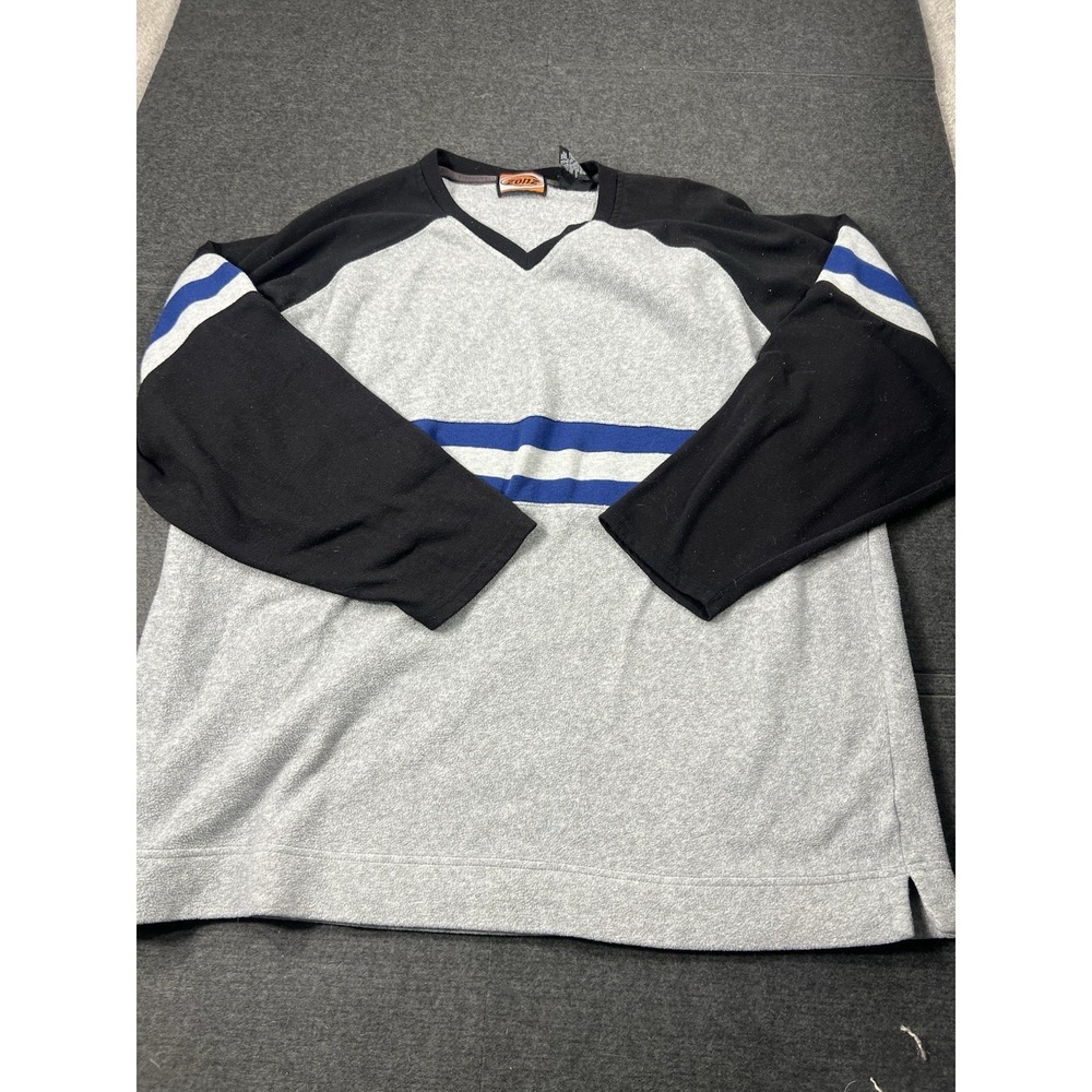 Vintage 90s ZONZ Henley Long Sleeve Gray Shirt Skateboarding Sz XL Made in USA
